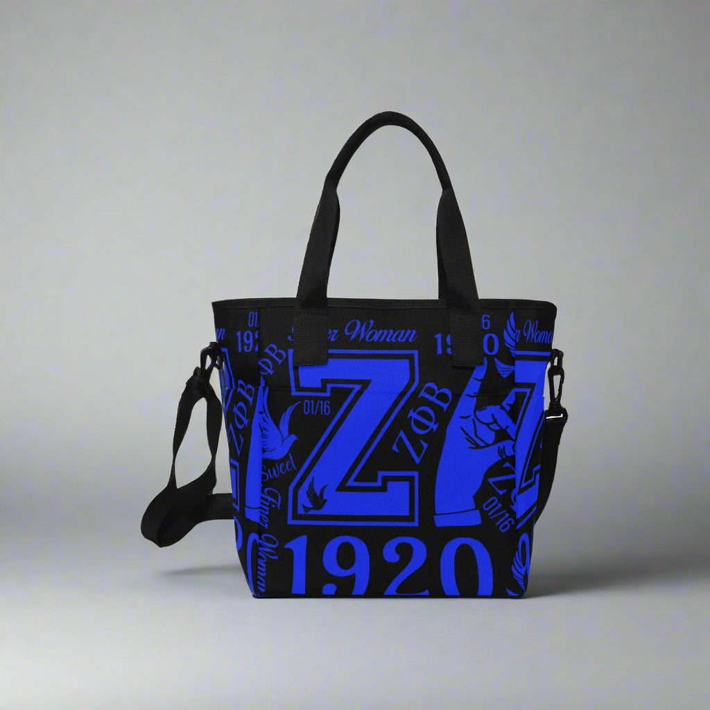 Blue Z hand Insulated lunch Bag with Shoulder Strap