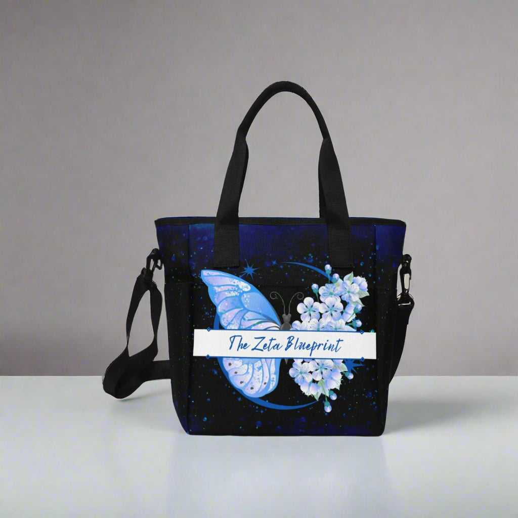 The Zeta Bluprint Butterfly Insulated Tote Bag with Shoulder Strap
