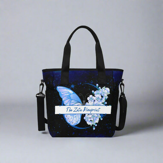 The Zeta Bluprint Butterfly Insulated Tote Bag with Shoulder Strap