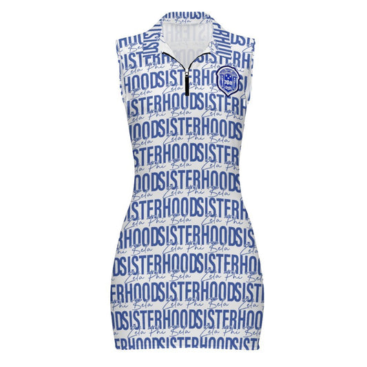 Zeta Phi Beta Sisterhood Polo Sleeveless Zip Up Dress