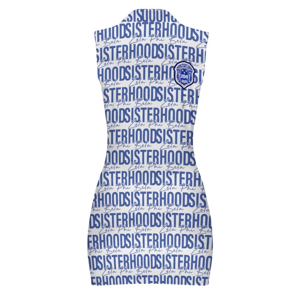 Zeta Phi Beta Sisterhood Polo Sleeveless Zip Up Dress