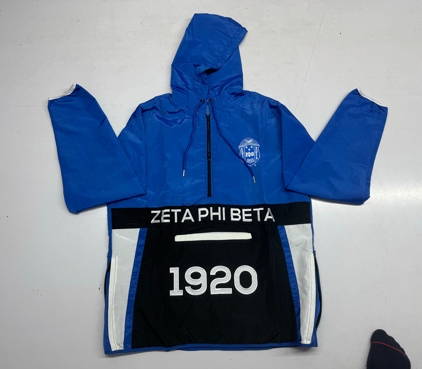 1920 Zeta Phi Beta with shield windbreaker