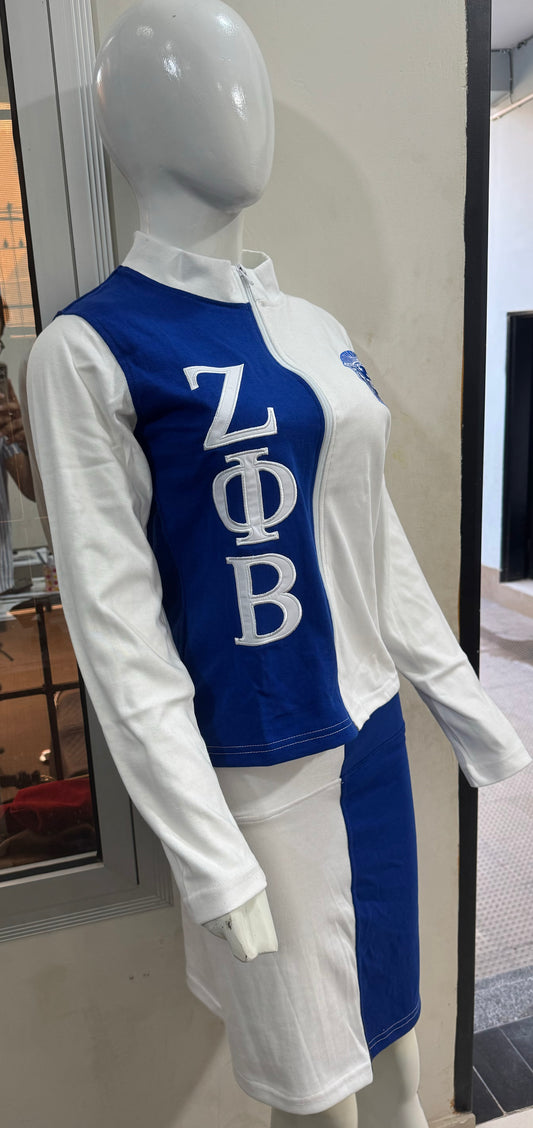 2 piece skirt set with double sided skirt