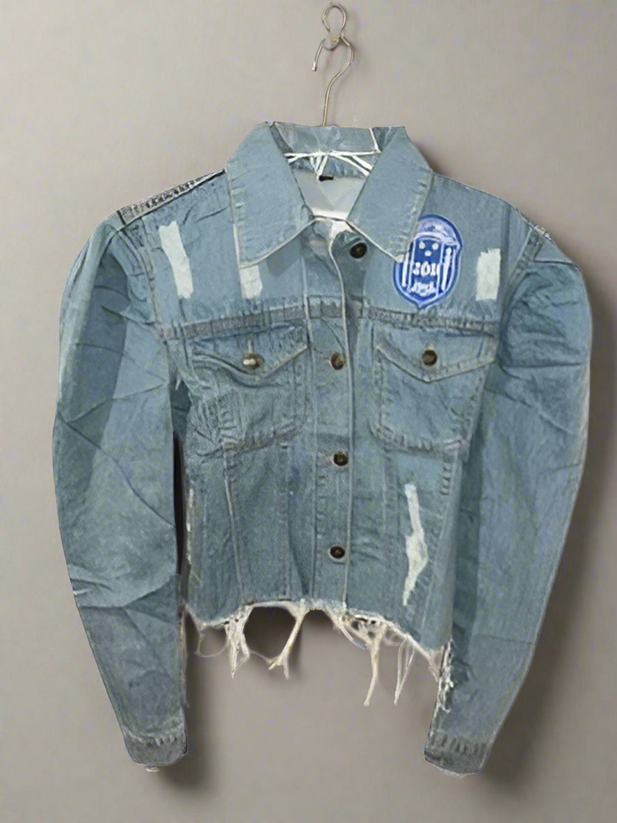 Jean jacket with shield