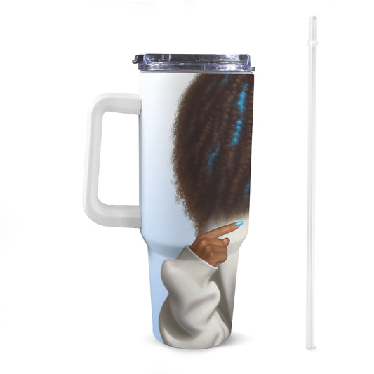 Durable, insulated 40oz stainless steel tumbler with a Zeta Phi Beta design.