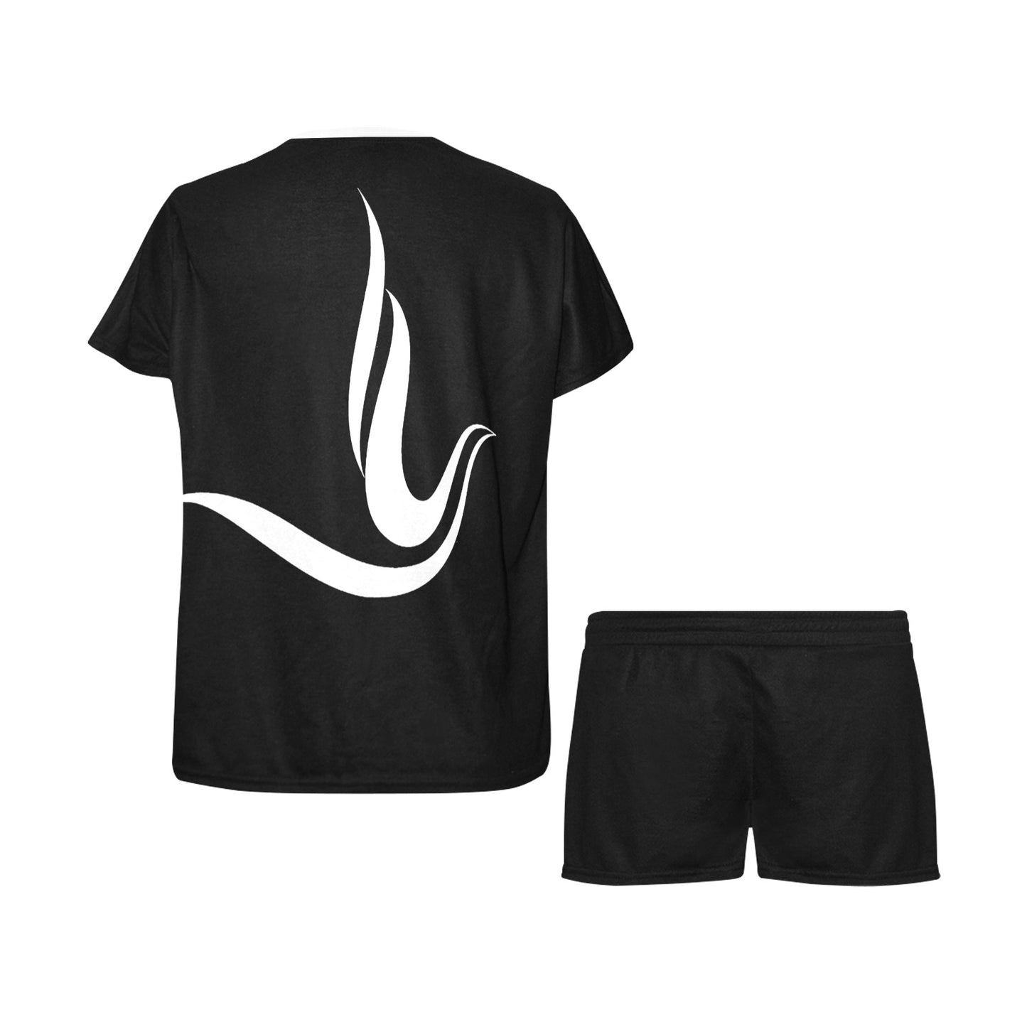 Black Short PJ Set With ZPHIB