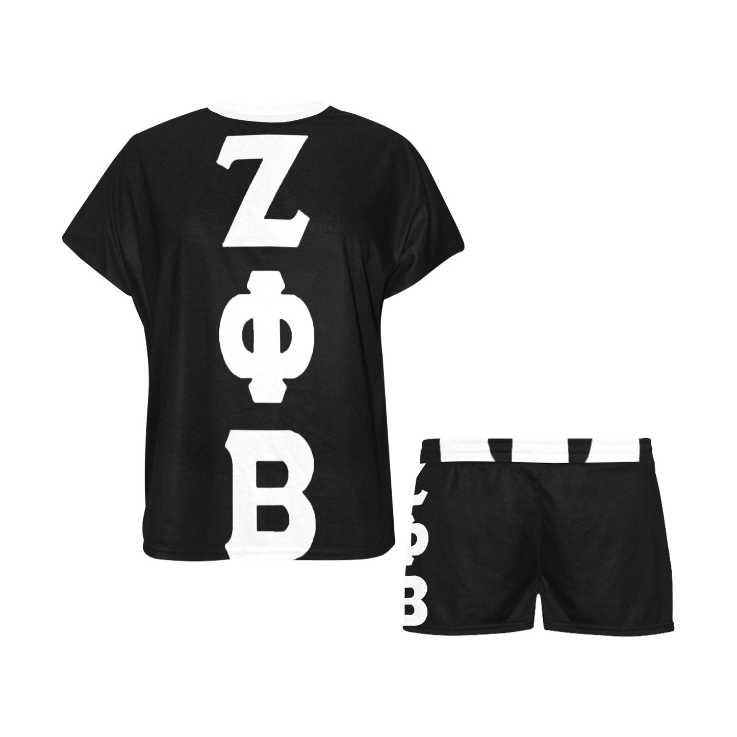 Black Short PJ Set With ZPHIB