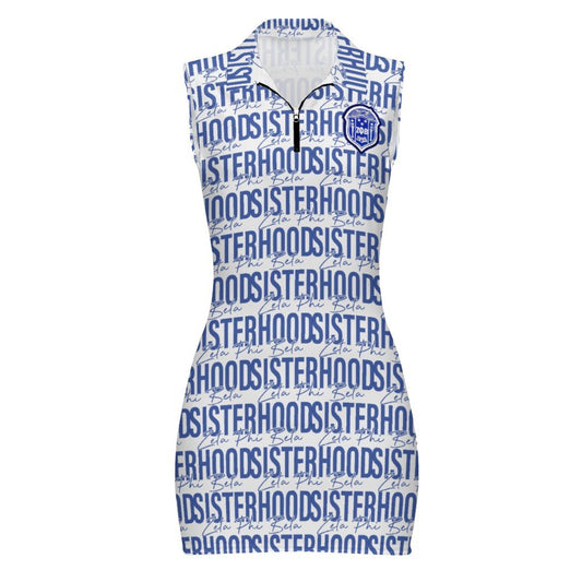 Zeta Phi Beta Sisterhood Polo Sleeveless Zip Up  Dress