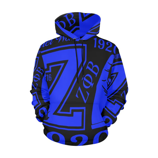 blue black zeta phi beta, zeta bluprint hoodie apparel